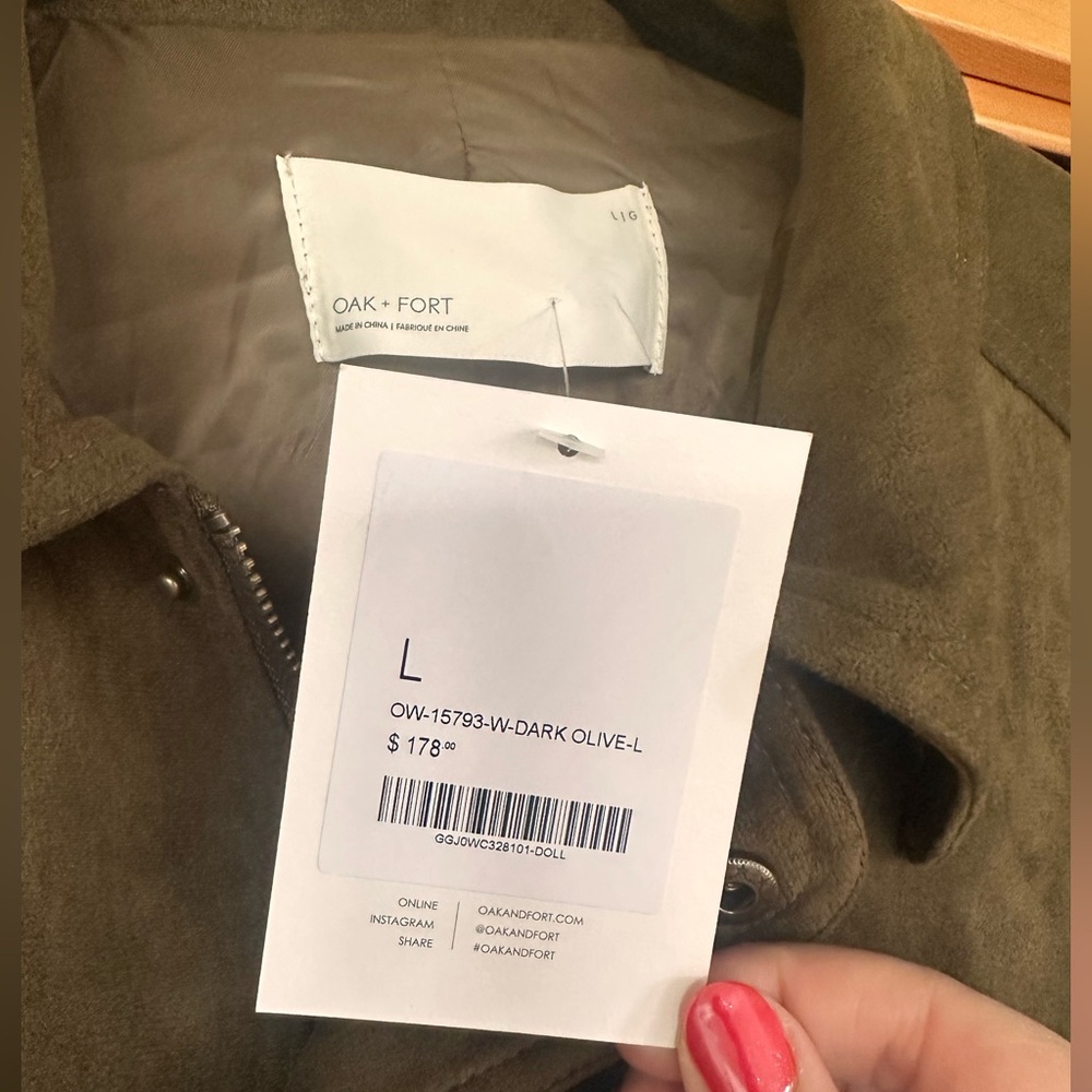 NWT OAK + FORT VEGAN SUEDE BOMBER JACKET - Picture 6 of 6